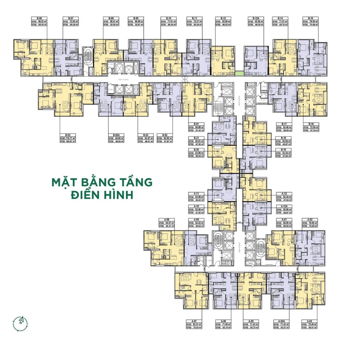 mặt bằng THE EMERALD GOLF VIEW